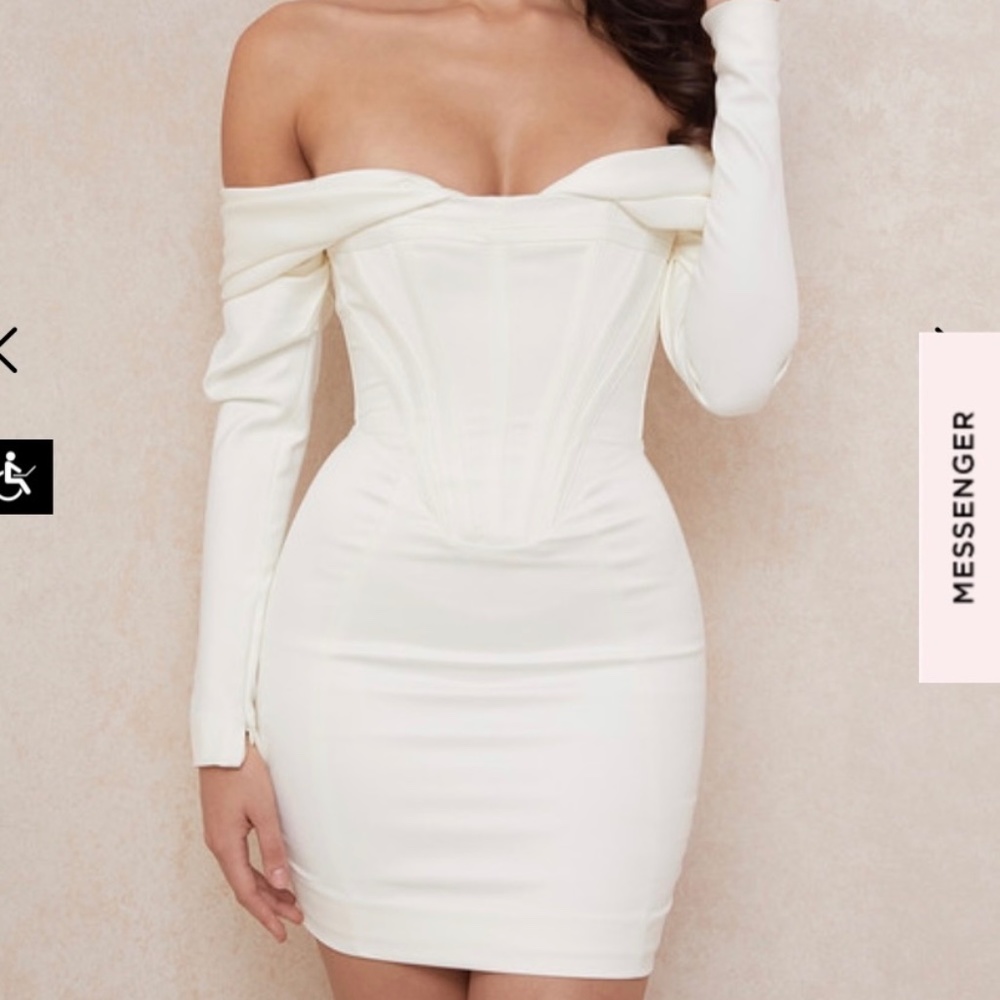 Houseof CB Ivory Corset Dress- Small